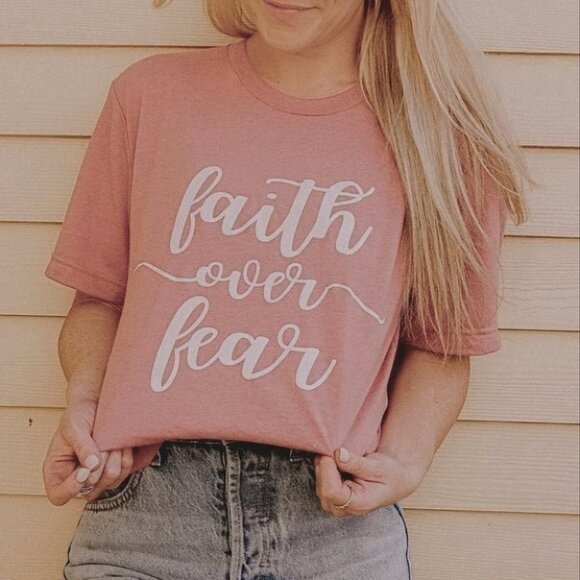 Faith over Fear Casual tee top - Picture 1 of 3